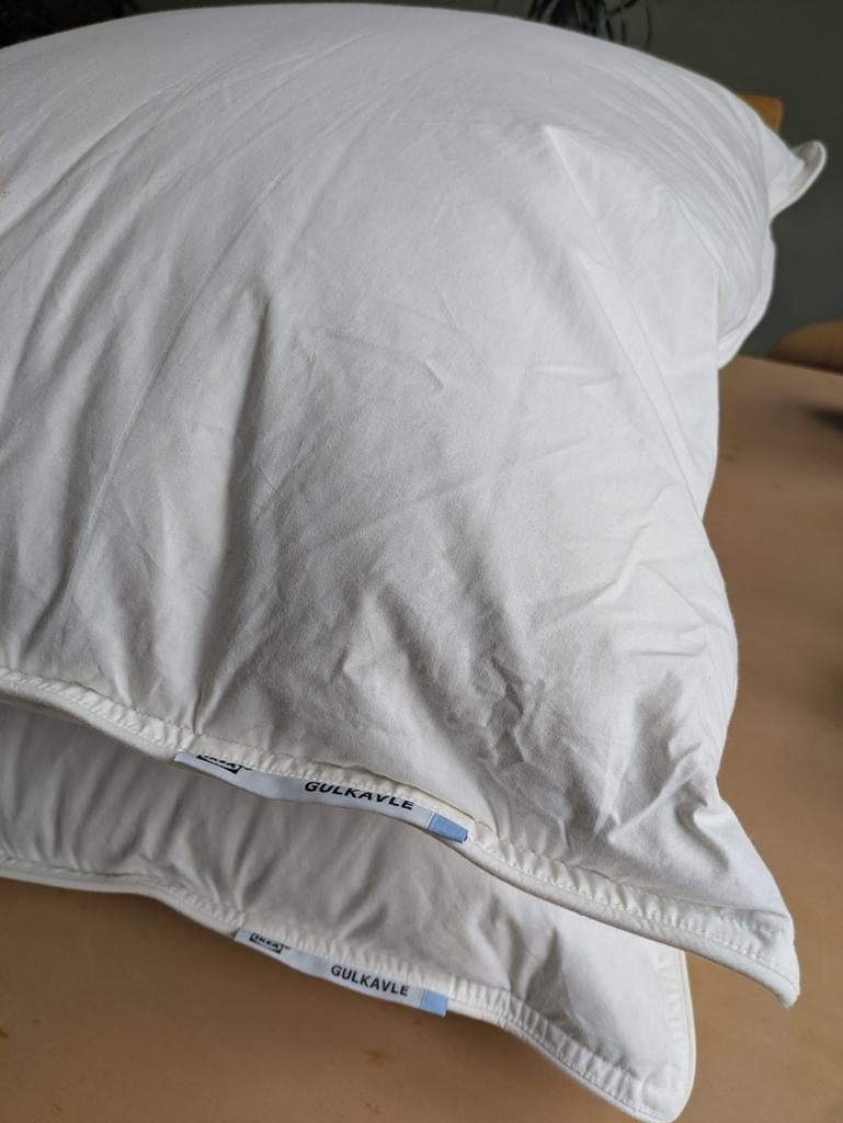 Gulkavle kussens Ikea als nieuw 2 stuks, Eenpersoons, Wit, Ophalen of Verzenden, Zo goed als nieuw