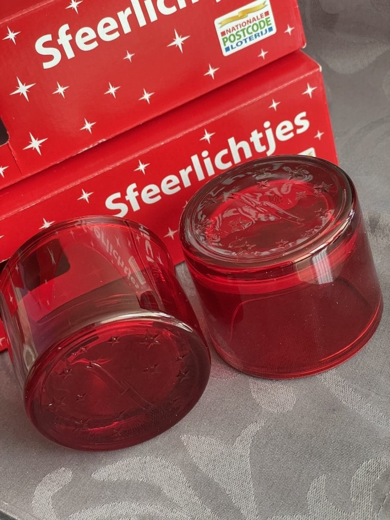2 sets sfeerlichten, Ophalen, Waxinelichthouder, Nieuw, Glas