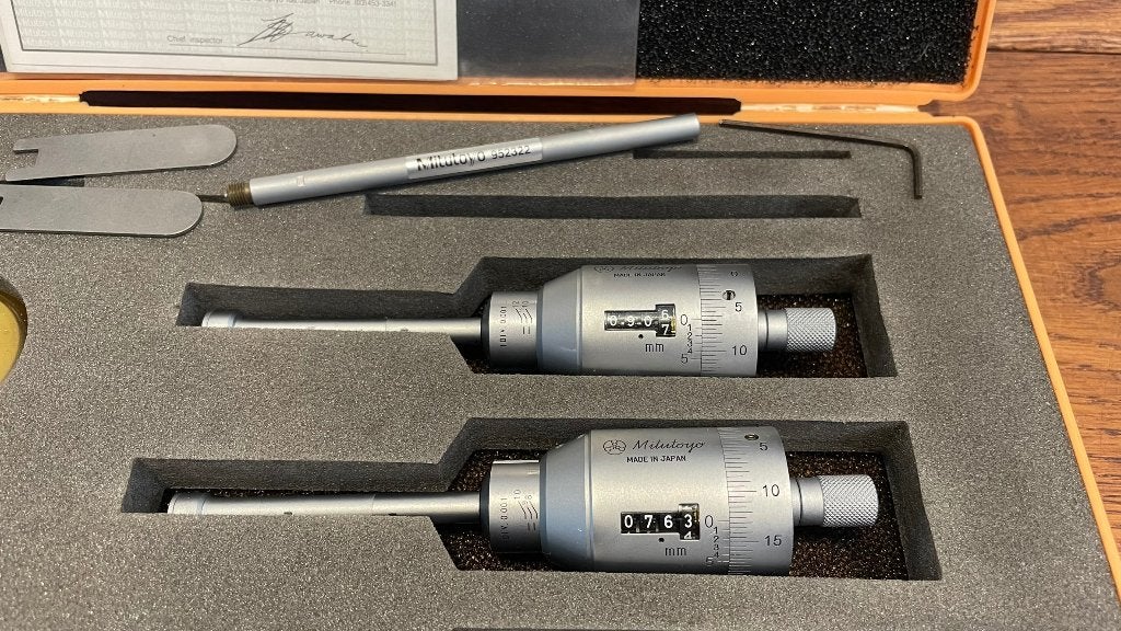 Mitutoyo 368-911 6-12 0,001mm 3 punts binnen micrometer, Afstand, Ophalen of Verzenden, Mitutoyo, Niet gespecificeerd
