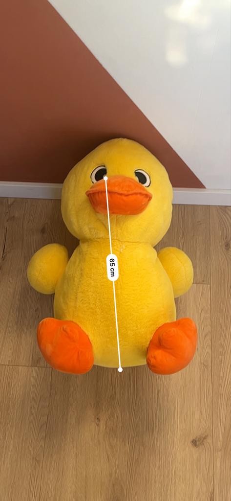 Grote gele eenden knuffel - 65 cm, Ophalen, Geel, Zo goed als nieuw, Middelgroot (20 tot 80 cm)