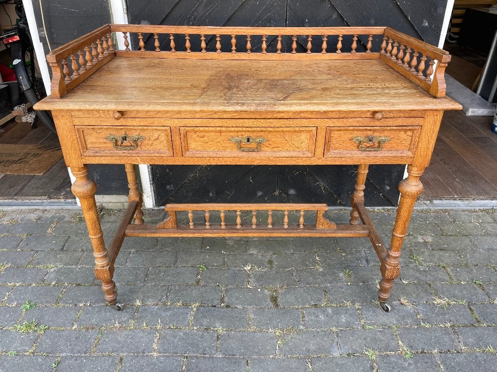 Antieke eiken schrijftafel, Antiek en Kunst, Ophalen