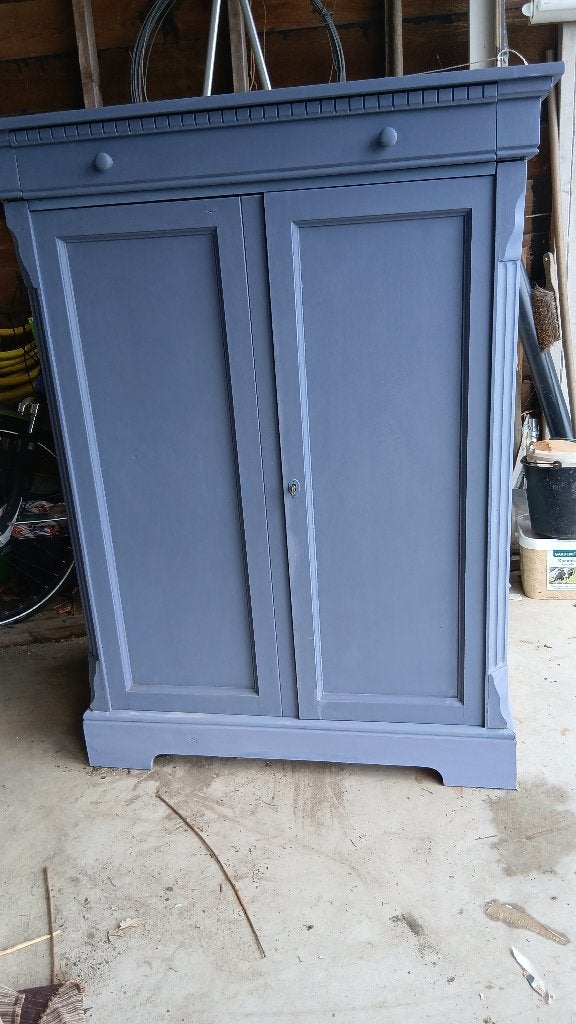 Brocante sfeervolle kast krijtverf  old blauw Anni Sloan, Ophalen, Gebruikt