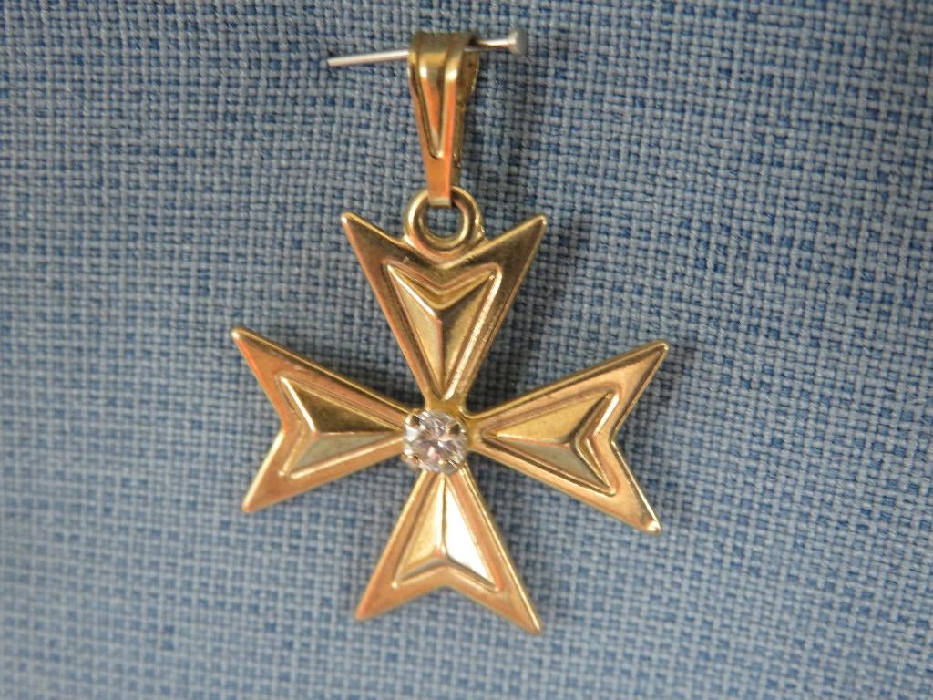 Hanger van sint Jan kruis in 9 karaat goud - 20e eeuw, Sieraden, Tassen en Uiterlijk, Kettinghangers, Ophalen of Verzenden, Zo goed als nieuw