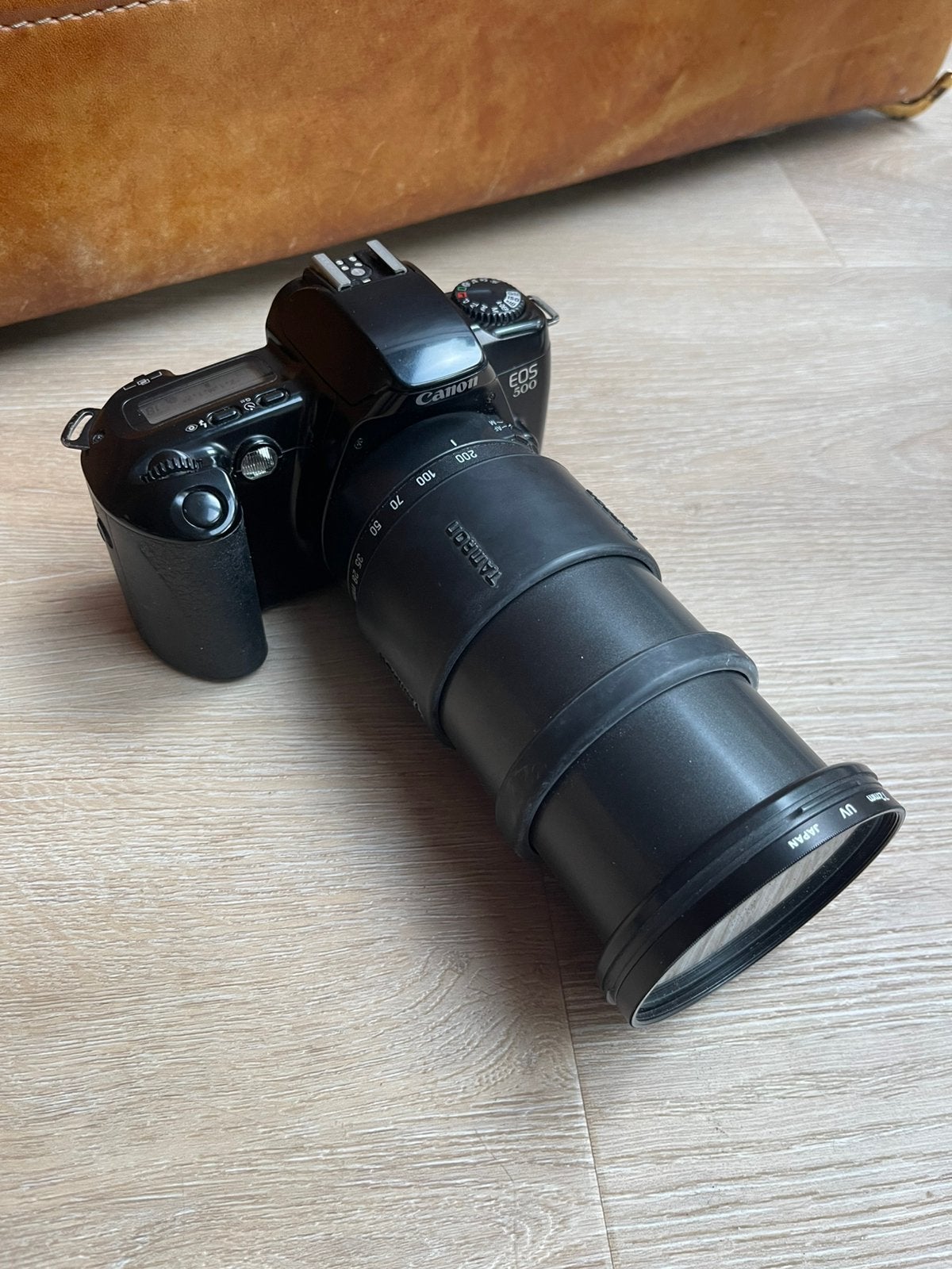 Canon EOS 500 analoge spiegelreflexcamera + Tamron zoomlens, Ophalen of Verzenden, Gebruikt, Spiegelreflex, Canon