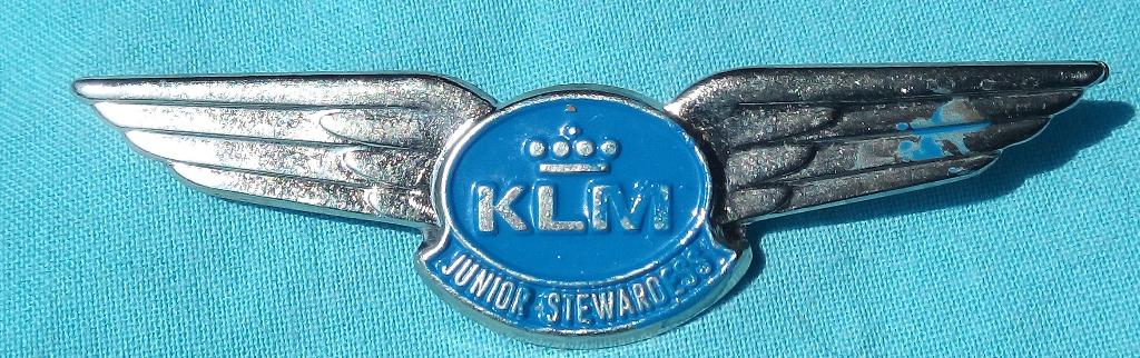KLM JUNIOR STEWARDESS WINGS LUCHTVAART INSIGNE UIT JAREN ‘70, Verzenden, Patch, Badge of Embleem