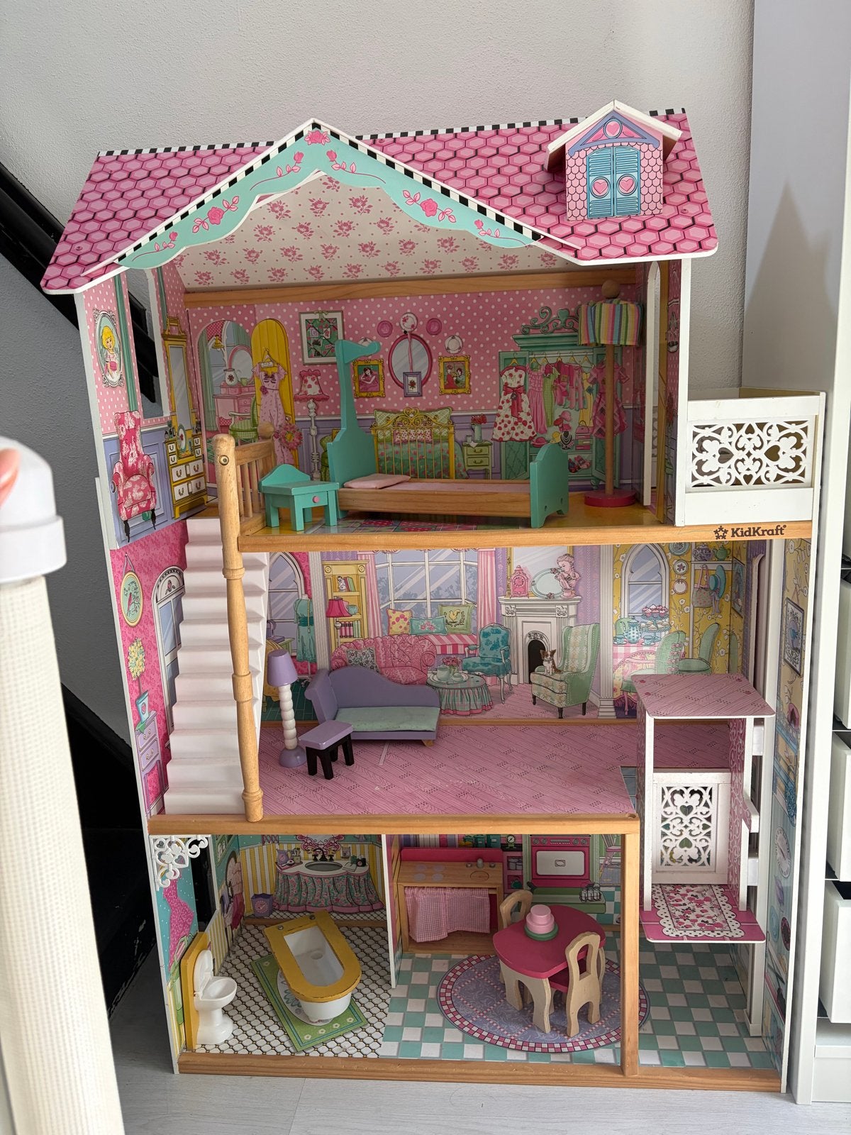 Groot KidKraft poppenhuis met meubels, Ophalen, Gebruikt, Poppenhuis