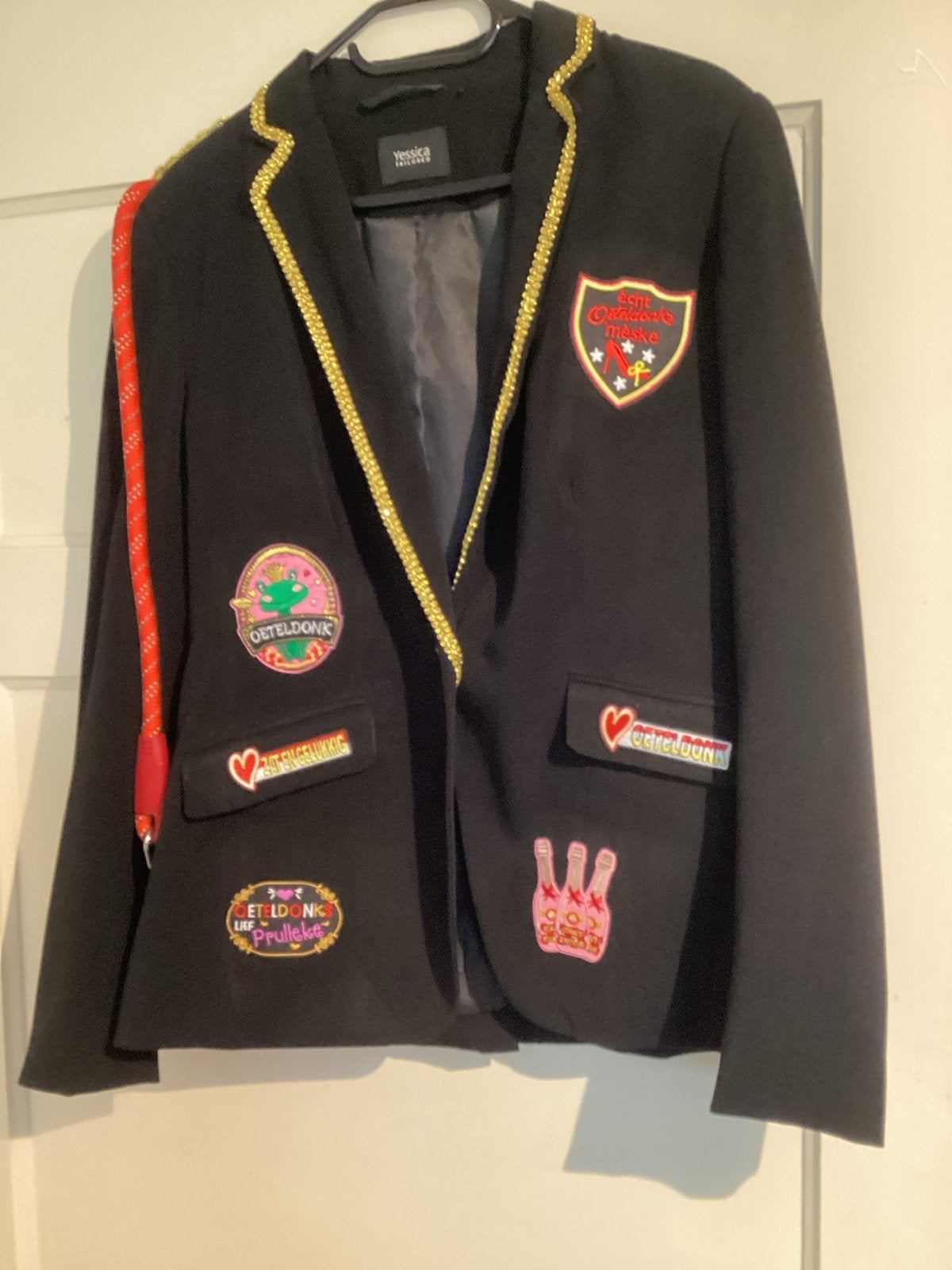 Oeteldonk dames jasje maat 40 - Carnaval jasje, Maat 38/40 (M), Overige typen, Zwart, Ophalen of Verzenden