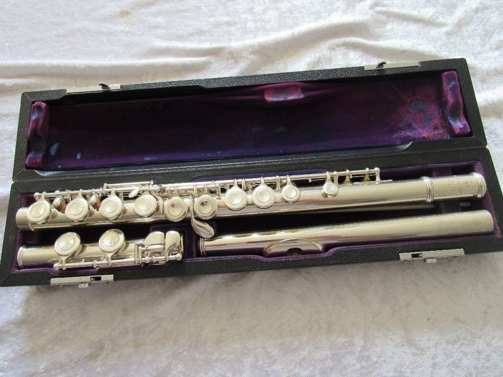 Sankyo Silver Sonic dwarsfluit, Gebruikt, -, Dwarsfluit, -