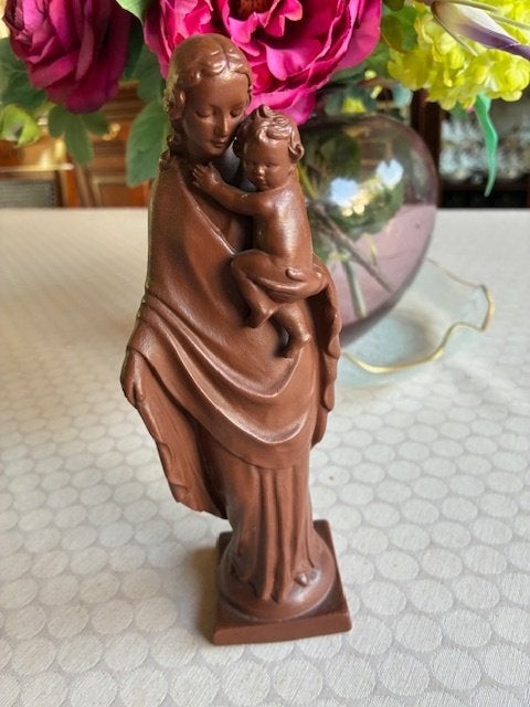 terra cotta beeld van goebel maria met kind 20 cm, Ophalen of Verzenden, Zo goed als nieuw, Mens