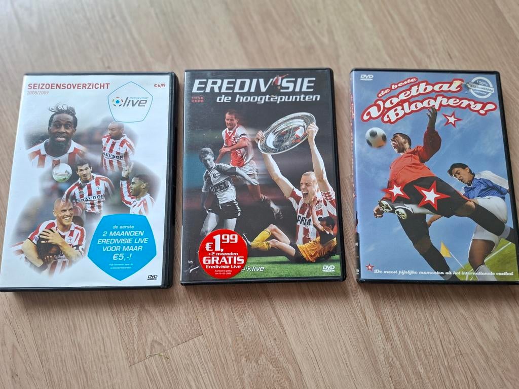 Diverse voetbal-DVD's: Bloopers, Eredivisie Hoogtepunten, Cd's en Dvd's, Dvd's | Sport en Fitness, Voetbal, Gebruikt, Speelfilm