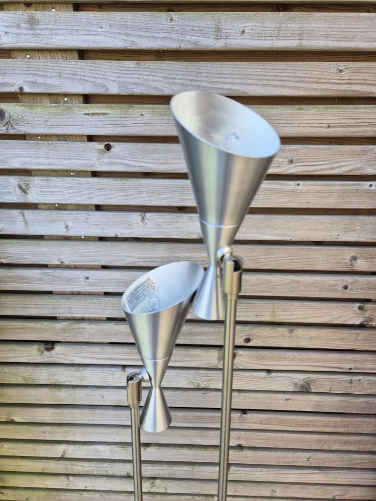 Vloerlamp - Zilv. kleurig Metaal - Design - HALA -Vintage -*, Ophalen, Gebruikt, 100 tot 150 cm, DESIGN     -        VINTAGE