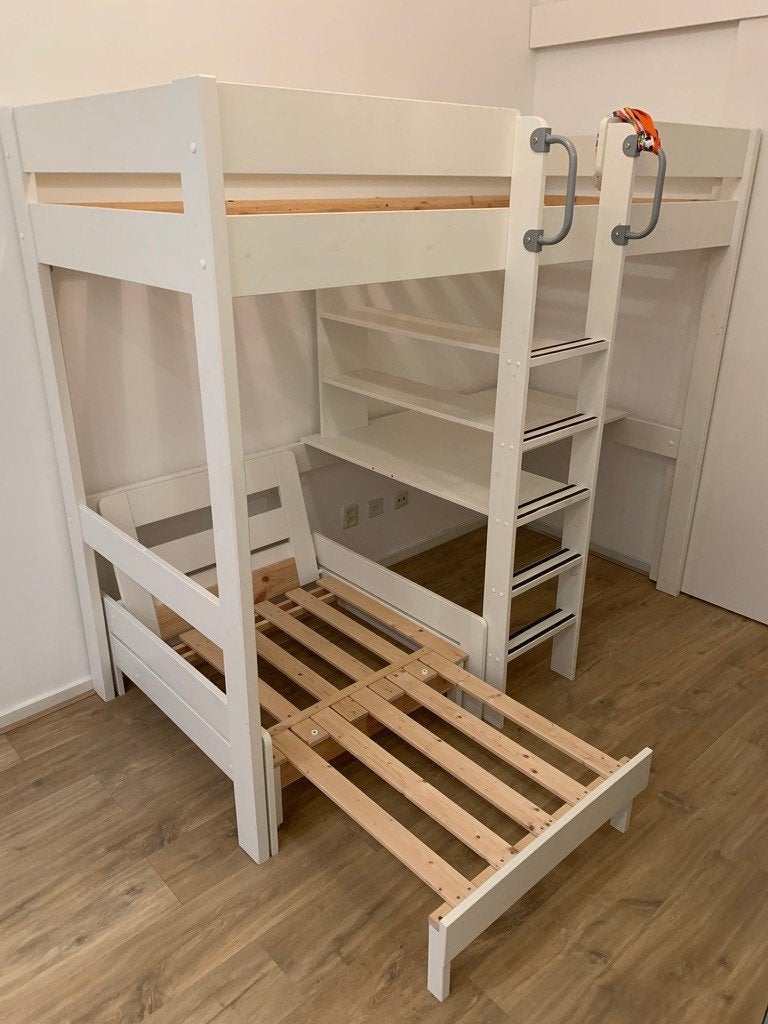 Praktische hoogslaper met bureau en bedbank, Kinderen en Baby's, Ophalen, Gebruikt, Hoogslaper