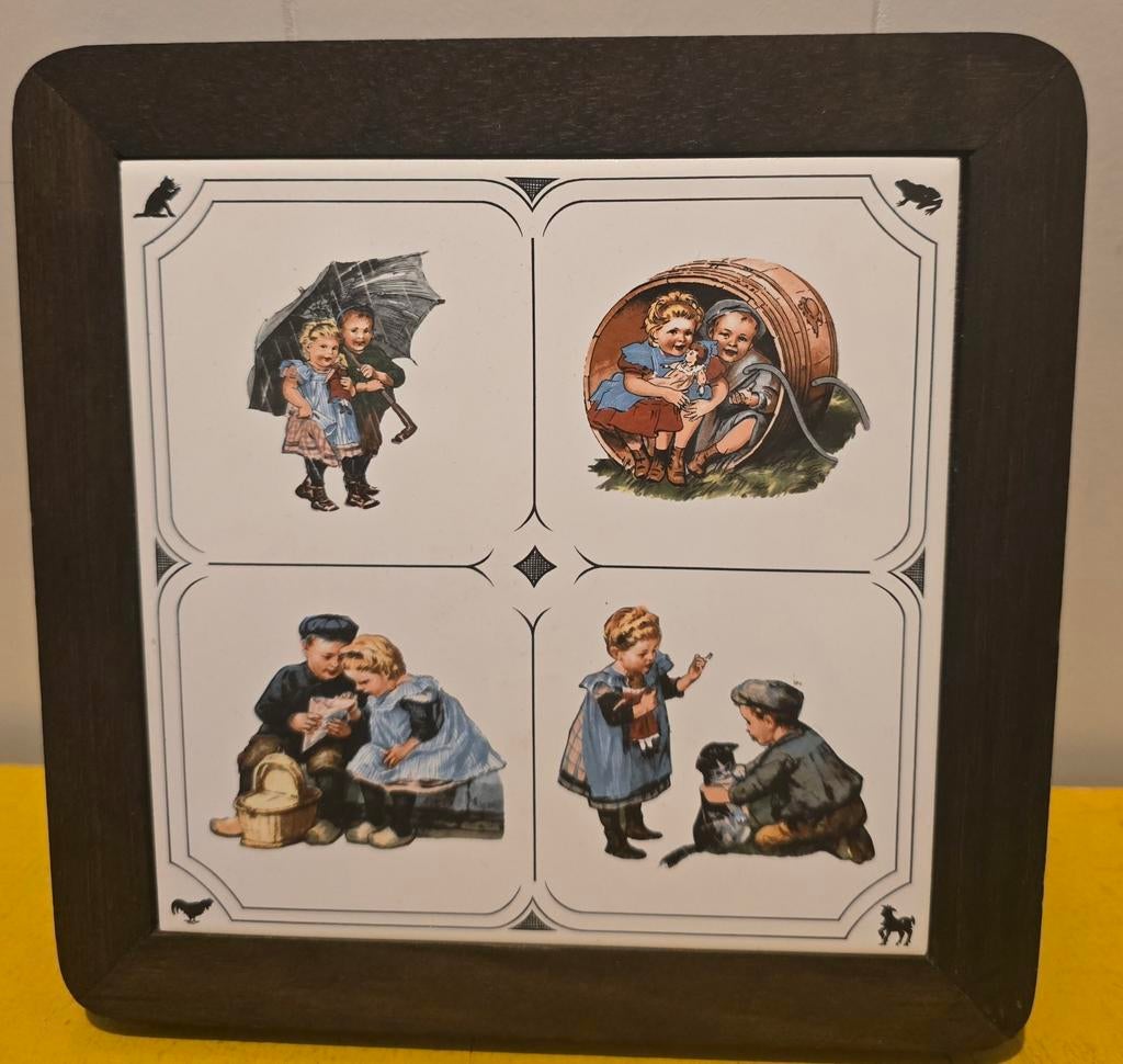 Vintage tegel Ot en Sien, Ophalen of Verzenden