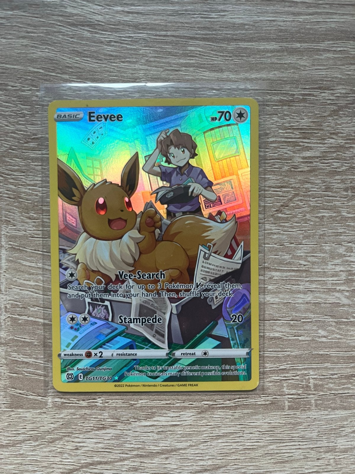 Eevee Brilliant Stars (Near Mint) Pokémon Kaart, Ophalen of Verzenden, Zo goed als nieuw, Losse kaart, Foil