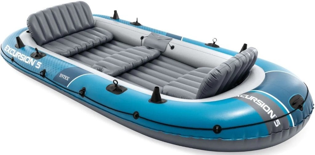 Intex Excursion 5 opblaasboot met motor en accu, Ophalen, Zo goed als nieuw