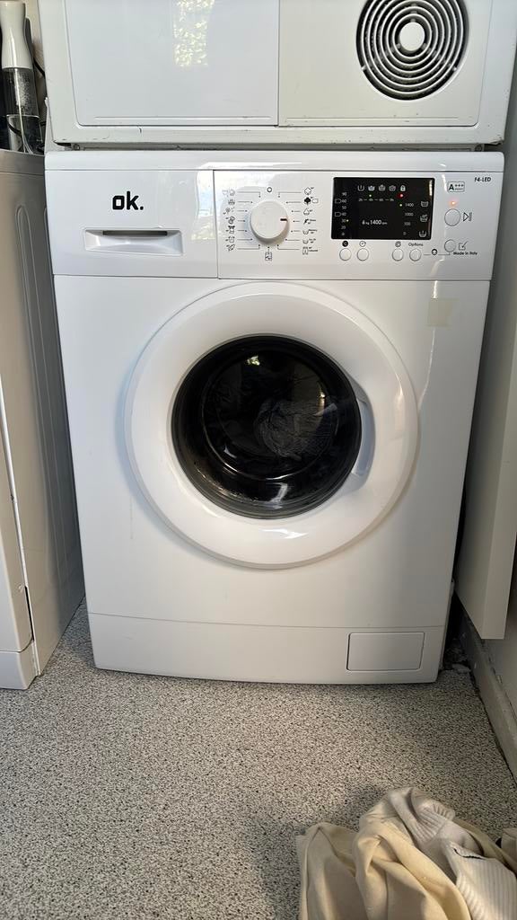 OK wasmachine F4 led 1400 toeren, Ophalen, Zo goed als nieuw, 1200 tot 1600 toeren, 85 tot 90 cm