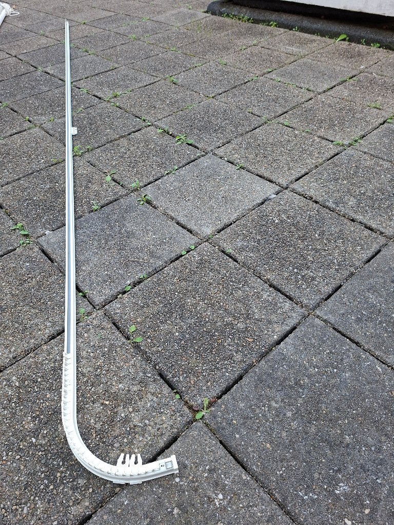 Gordijnrail met bocht - Wit, Huis en Inrichting, Ophalen, Gebruikt