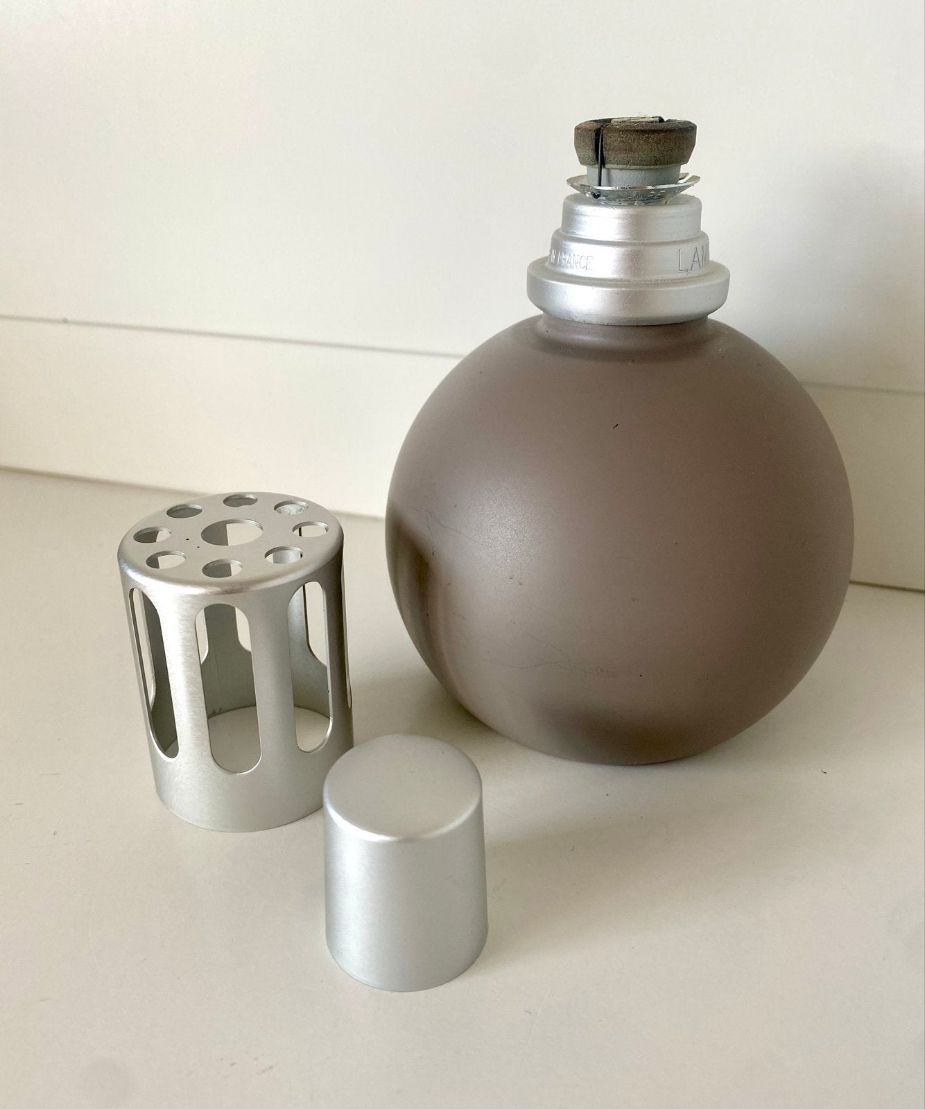 Lampe Berger Paris brander - Taupe, Ophalen of Verzenden, Zo goed als nieuw, Grijs