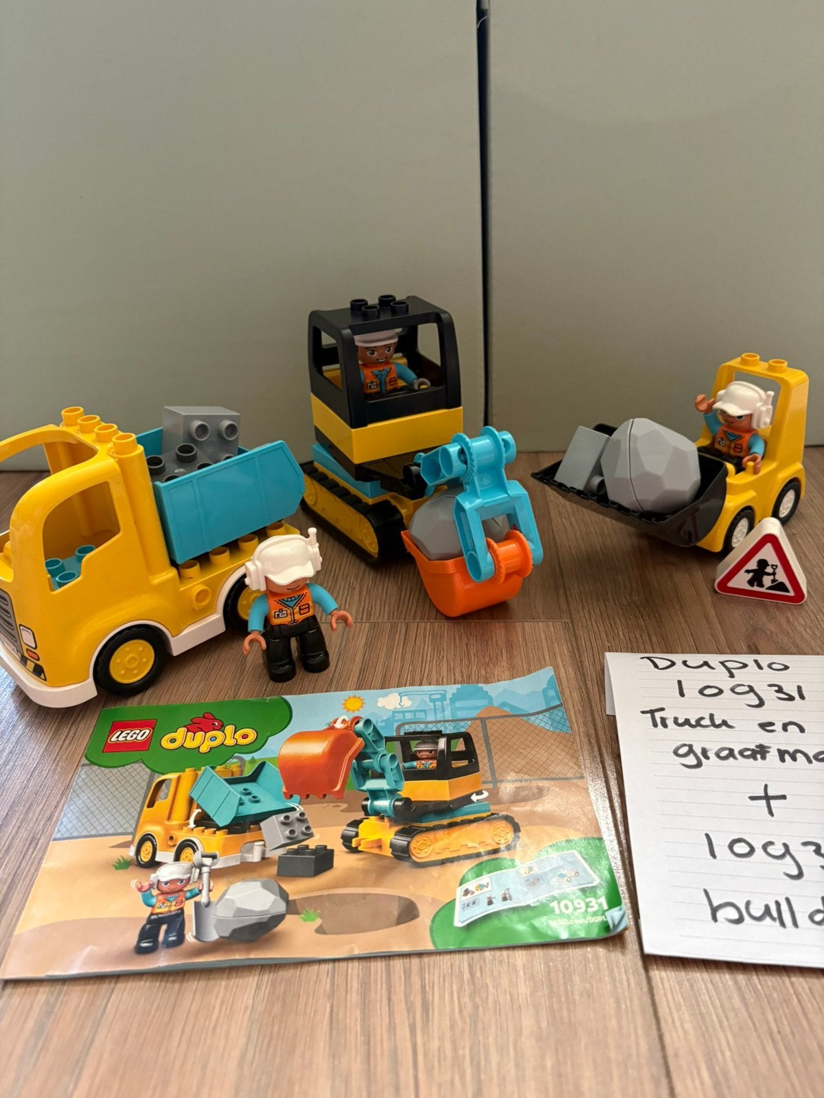 Duplo graafmachine en bulldozer 10831 + 10930, Ophalen, Zo goed als nieuw, Duplo