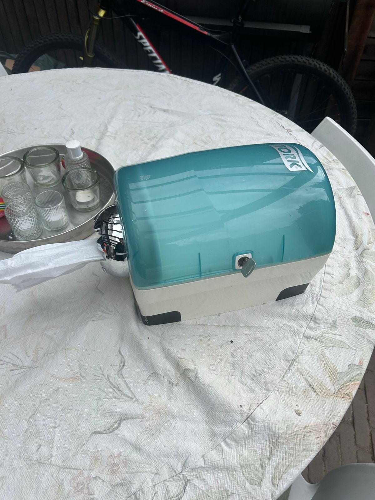 Tork handdoekdispenser - Wit/Blauw, Ophalen, Zo goed als nieuw