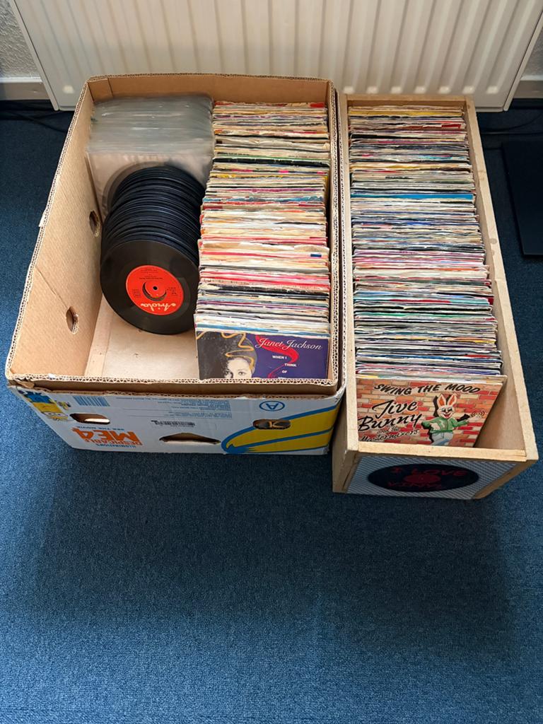 Doos vol singles, Ophalen, Gebruikt, Pop