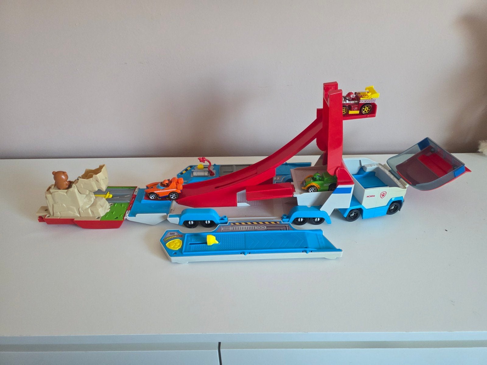 Paw Patrol Super Patroller met 3 voertuigen, Ophalen of Verzenden, Zo goed als nieuw