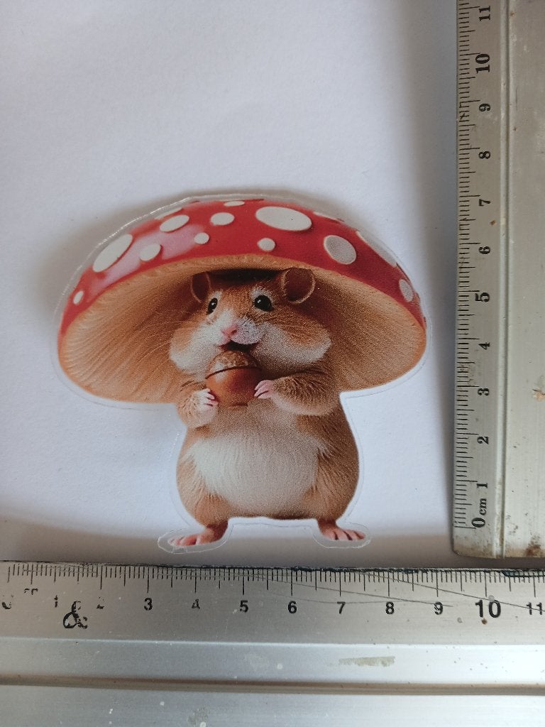 Efteling look  Hamster Paddenstoel Broche - Nieuw, Overige materialen, 4 tot 7 cm, Verzenden, Nieuw