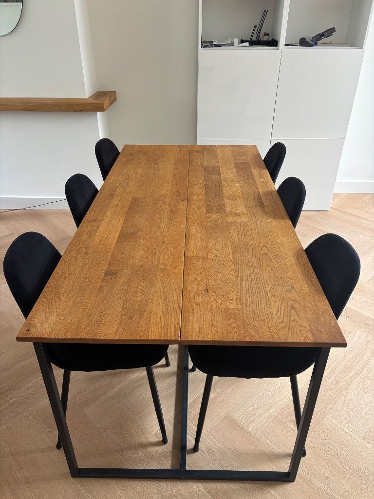 Eikenhouten tafel 6 personen, Huis en Inrichting, Ophalen, 50 tot 100 cm, Zo goed als nieuw, Vijf personen of meer