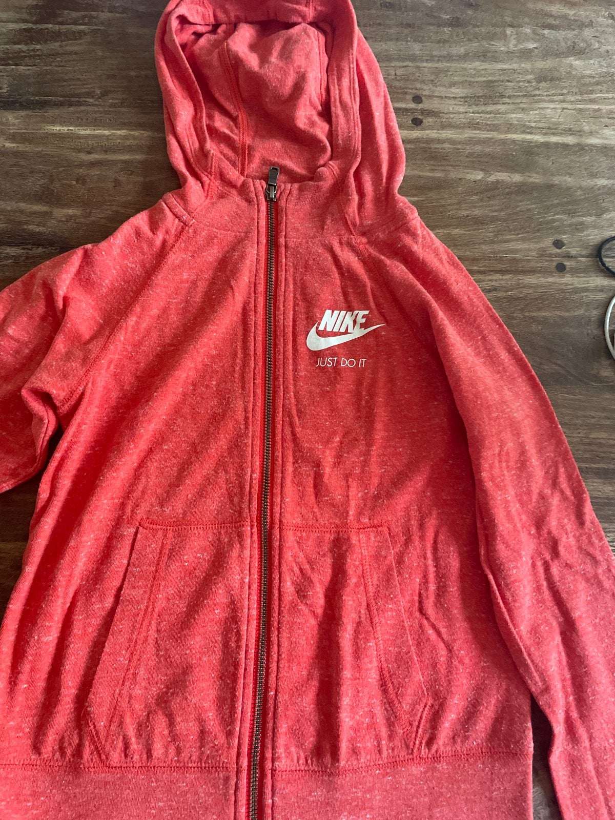 Nike hoodie oranje, maat 137-146, Ophalen of Verzenden, Gebruikt, Meisje, Trui of Vest
