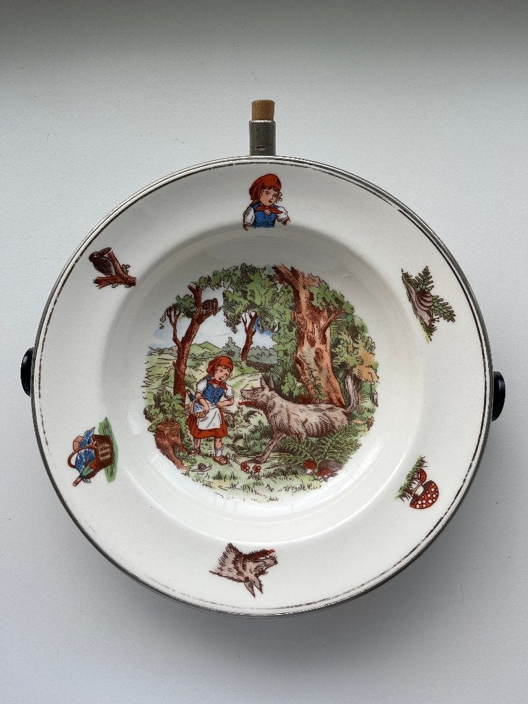 Brocante warm waterbordje met afbeelding van Roodkapje, Antiek en Kunst, Ophalen of Verzenden