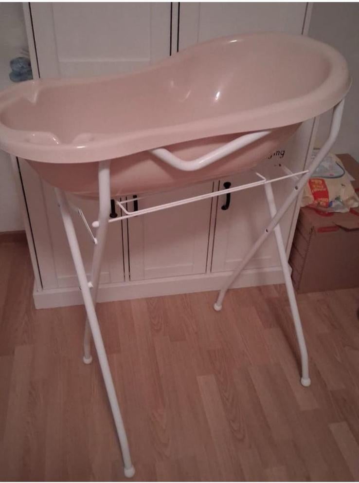 Babybadje met stevige standard en luieremmer, Kinderen en Baby's, Ophalen of Verzenden, Zo goed als nieuw