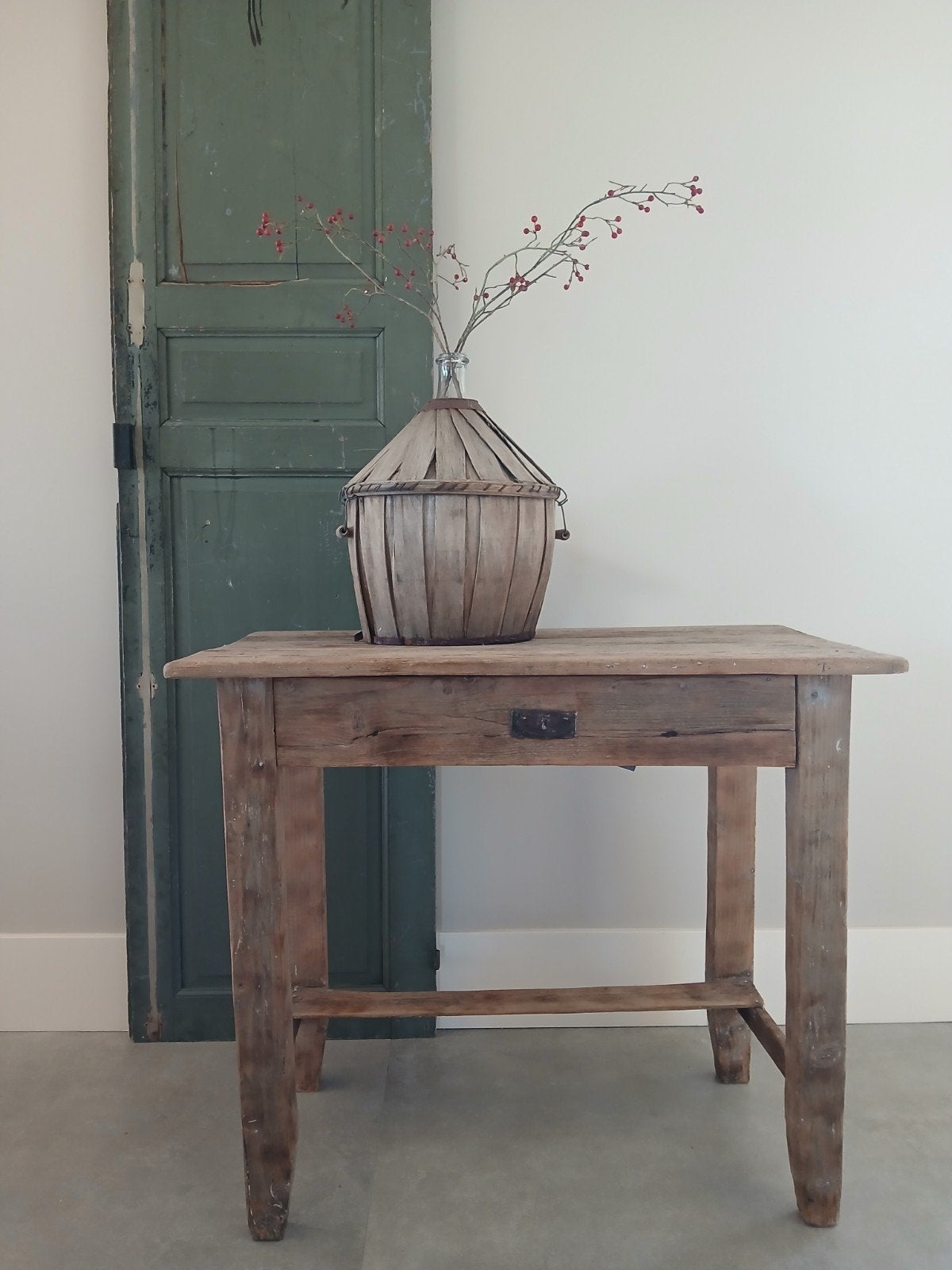 Stoere, geleefde tafel, Huis en Inrichting, Tafels | Sidetables, Ophalen, Stoer, landelijk, brocante, Gebruikt, 50 tot 100 cm