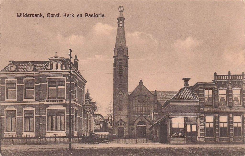 703-371-013 Wildervank Geref Kerk en Pastorie, Verzenden, Voor 1920, Groningen