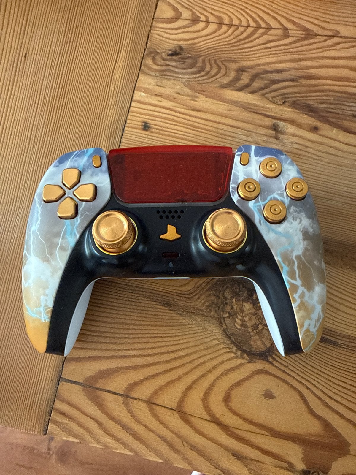 Playstation 5 Unieke Custom PS5 Controller - Bliksem Design, N, Ophalen of Verzenden, Zo goed als nieuw, N