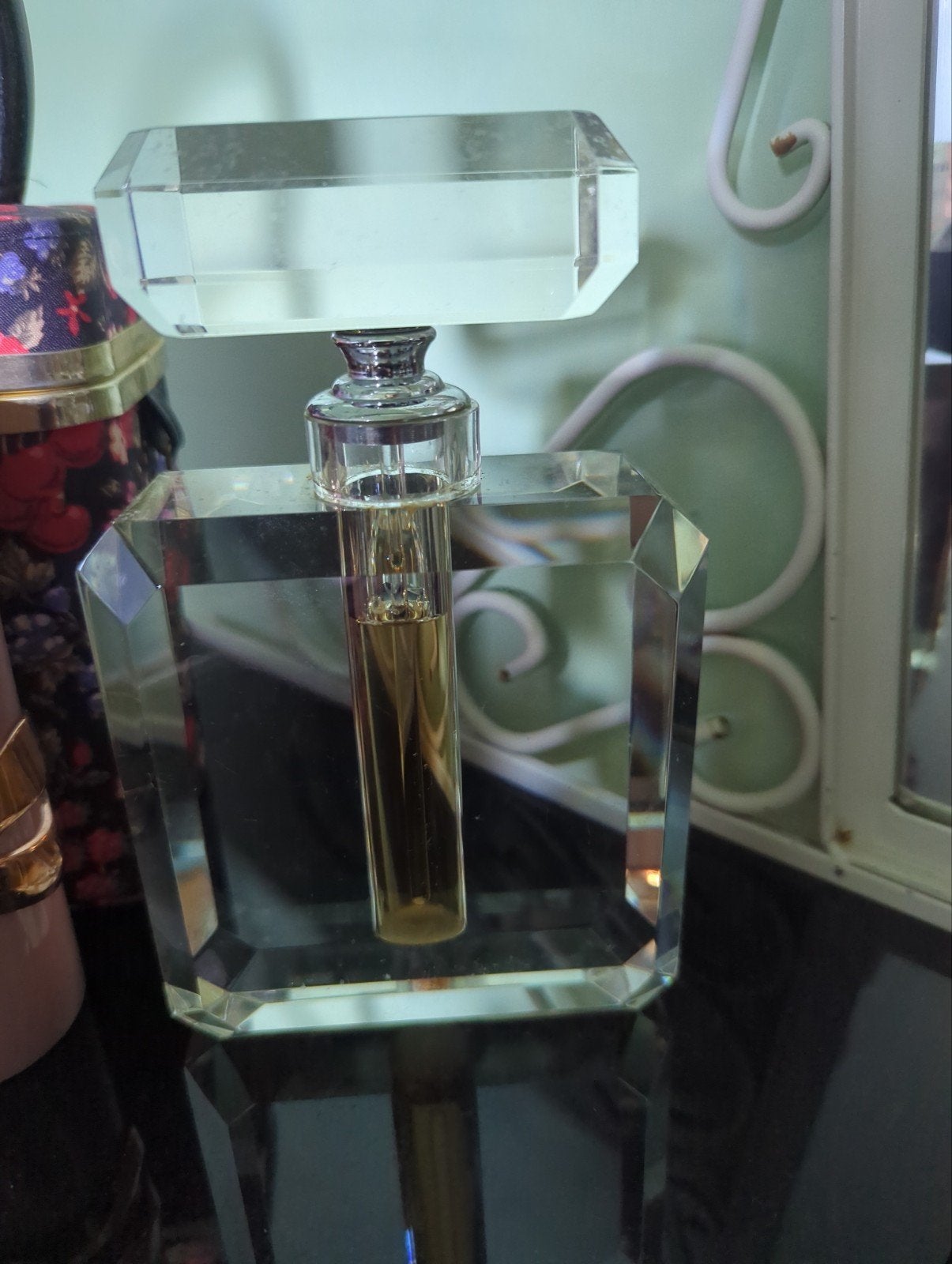 grote vintage kristal parfumfles, Antiek en Kunst, Ophalen