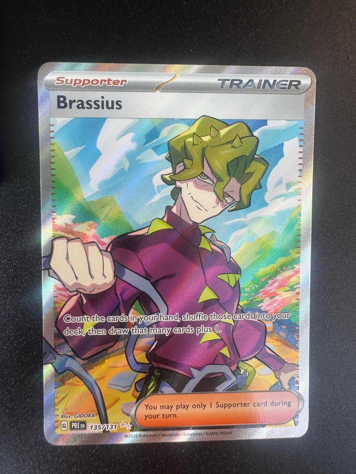 Brassius Trainer Kaart - Pokémon TCG, Ophalen of Verzenden, Zo goed als nieuw, Losse kaart, Foil