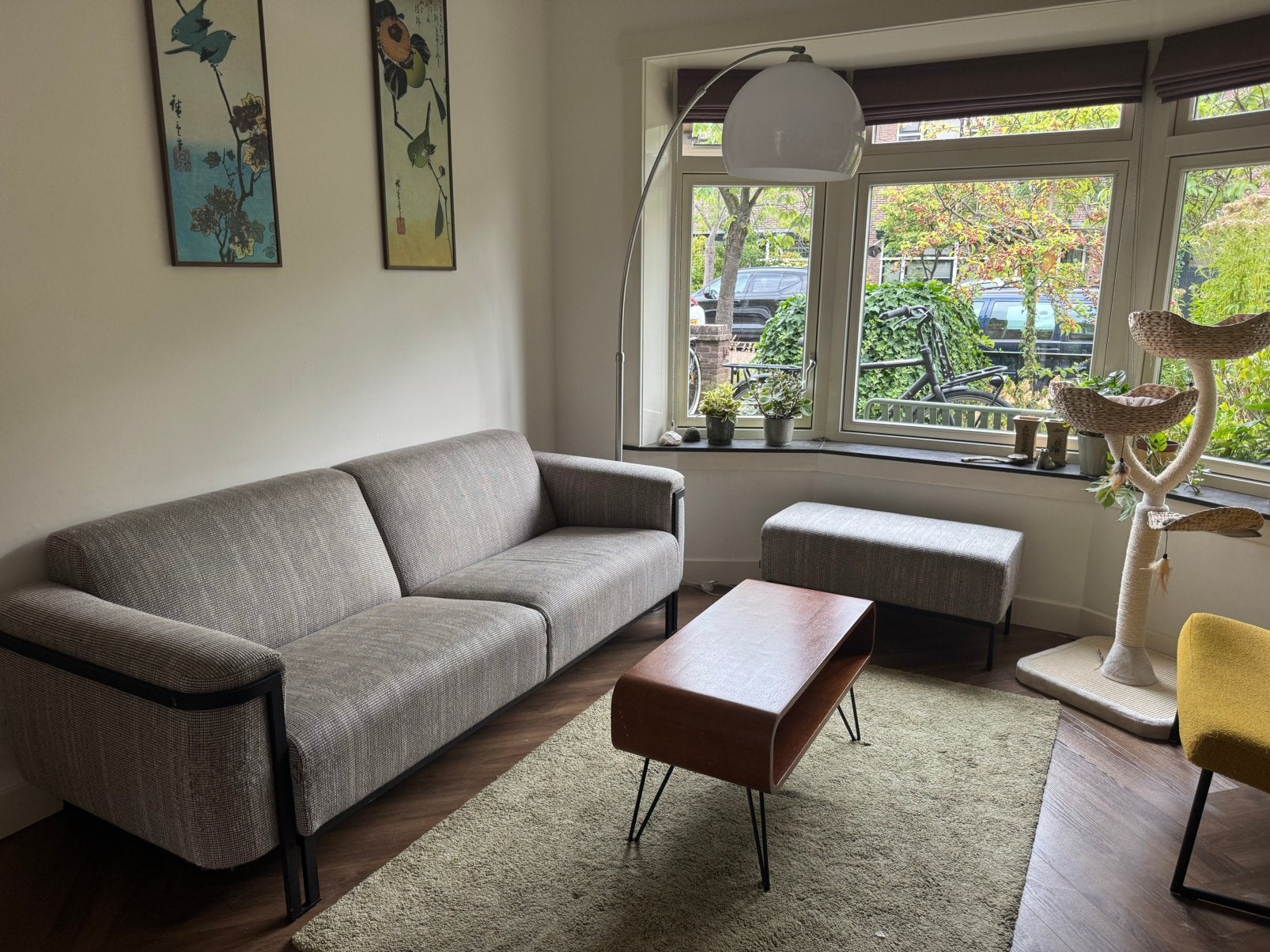 Harvink Flink 3-zitsbank + hocker, Ophalen, Gebruikt, Stof, Design