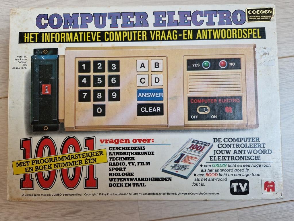 1979 computer electro 1001 vragen en antwoorden jumbo retro, Ophalen of Verzenden