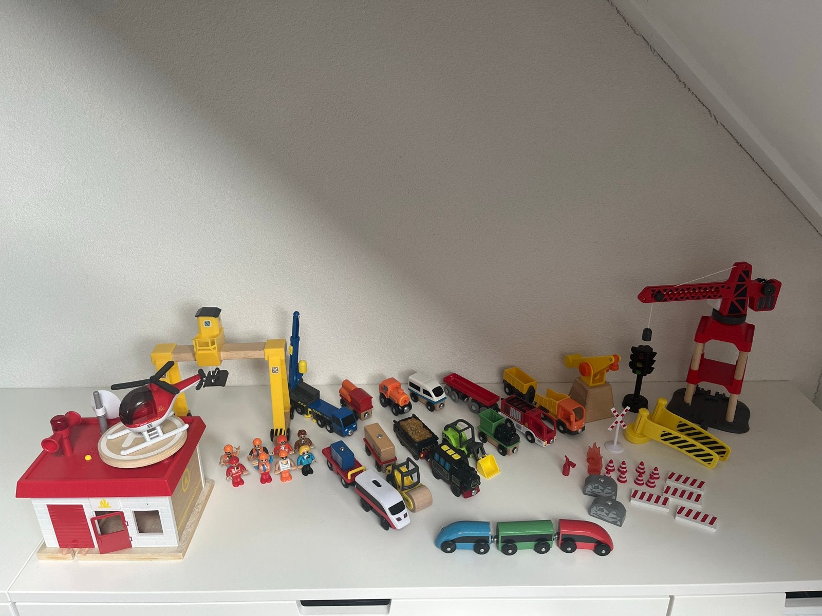 Hele grote set houten treinbaan en voertuigen, Kinderen en Baby's, Ophalen, Gebruikt, Overige merken