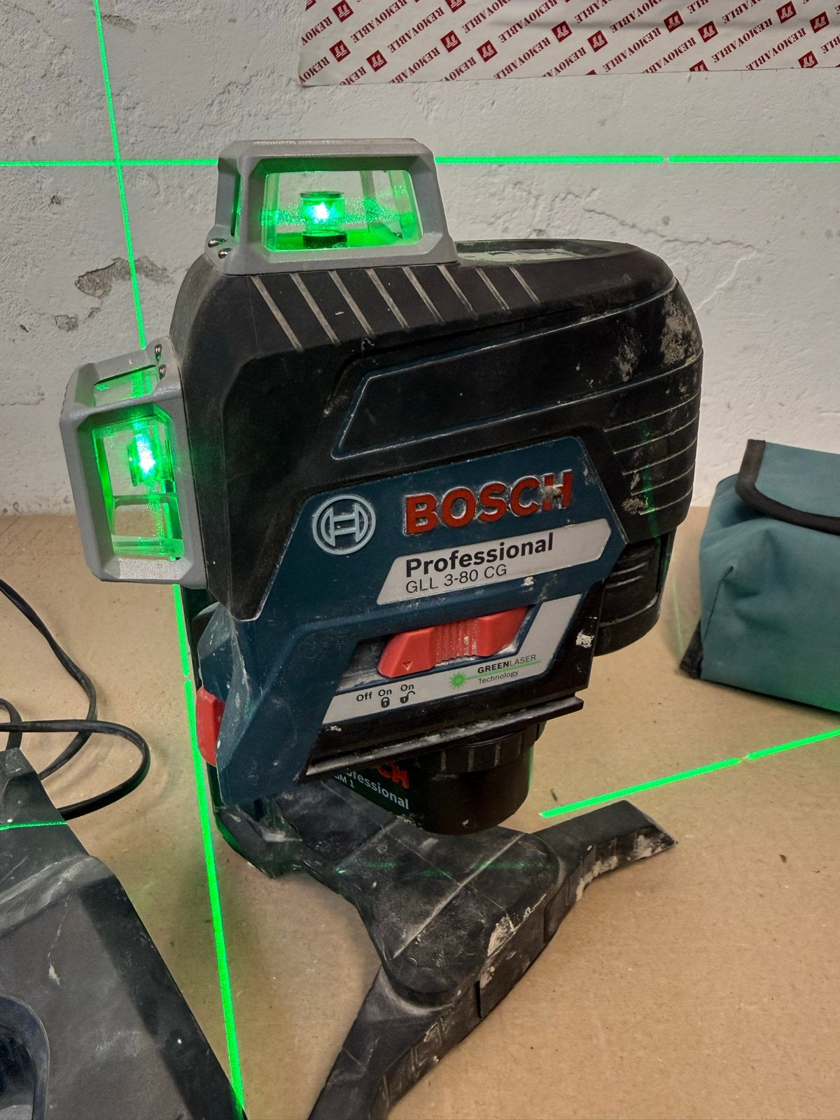 Bosch Professional GLL 3-80 CG Groene Laserwaterpas, Ophalen of Verzenden, Gebruikt, Licht