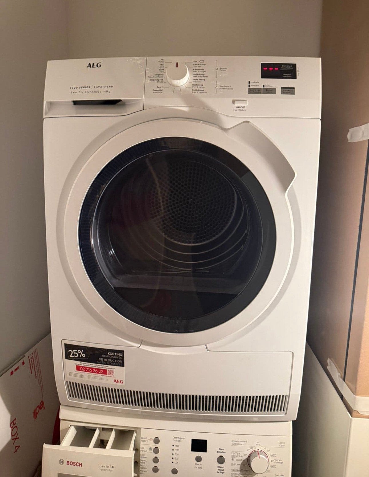 AEG Lavatherm 7000 Series warmtepompdroger, Witgoed en Apparatuur, Ophalen, 6 tot 8 kg, Zo goed als nieuw, 85 tot 90 cm