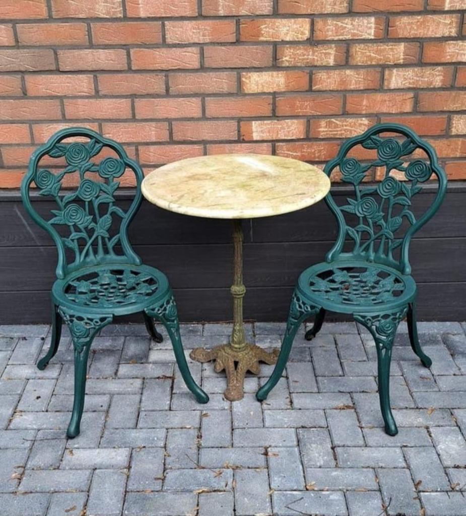 Aluminium bistro set, Ophalen, Aluminium, 2 zitplaatsen