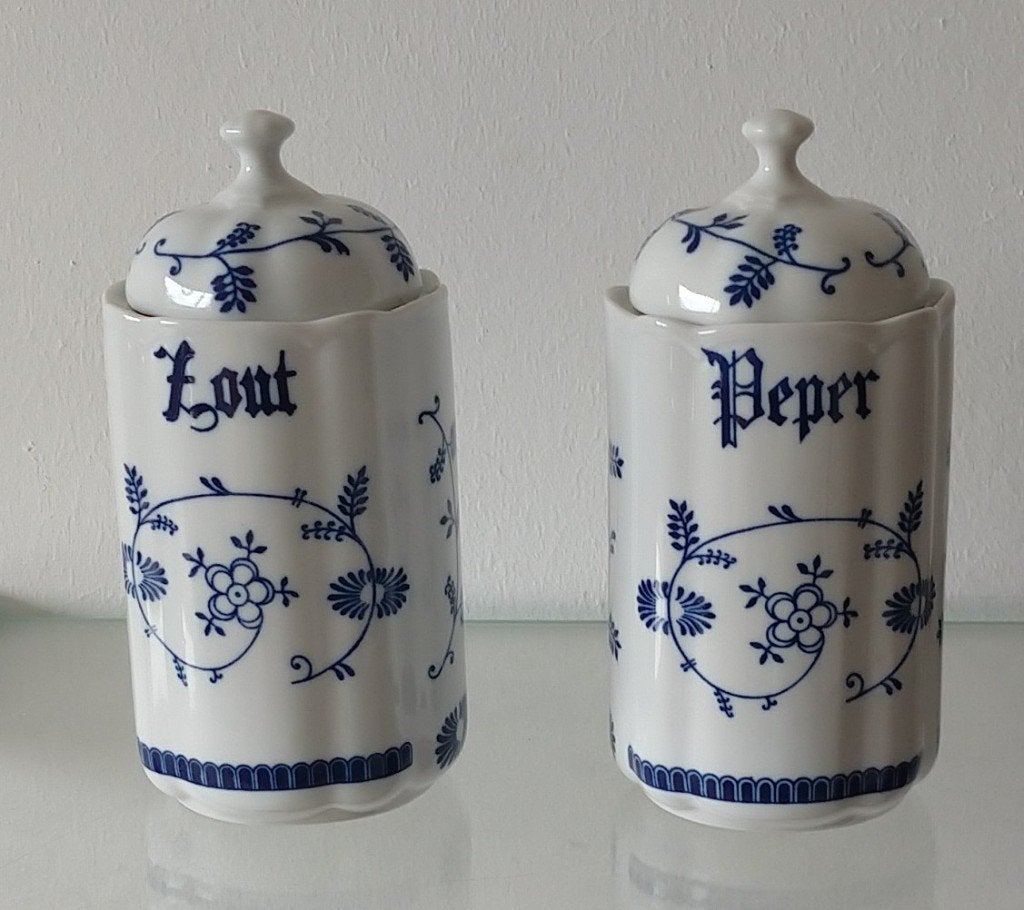 voorraad potten zout peper, blauw wit aardewerk, volgnr 38, Antiek en Kunst, Curiosa en Brocante, Ophalen of Verzenden