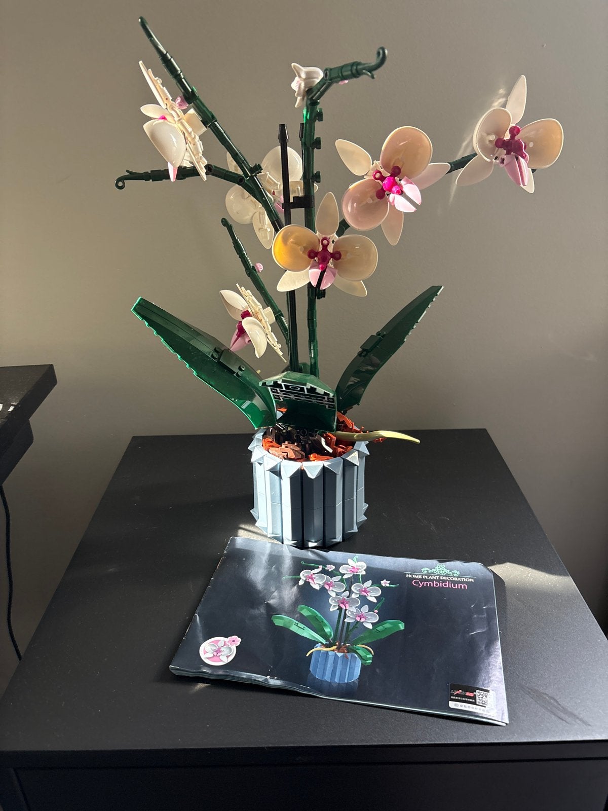 Lego imitatie Bouwpakket Orchidee (Cymbidium) - als nieuw, Ophalen of Verzenden, Zo goed als nieuw, Overige merken