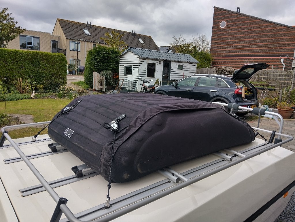 Isabella Dakkoffer voor Camp-let vouwwagen, zwart, zgn, Auto diversen, Dakkoffers, Ophalen, Zo goed als nieuw
