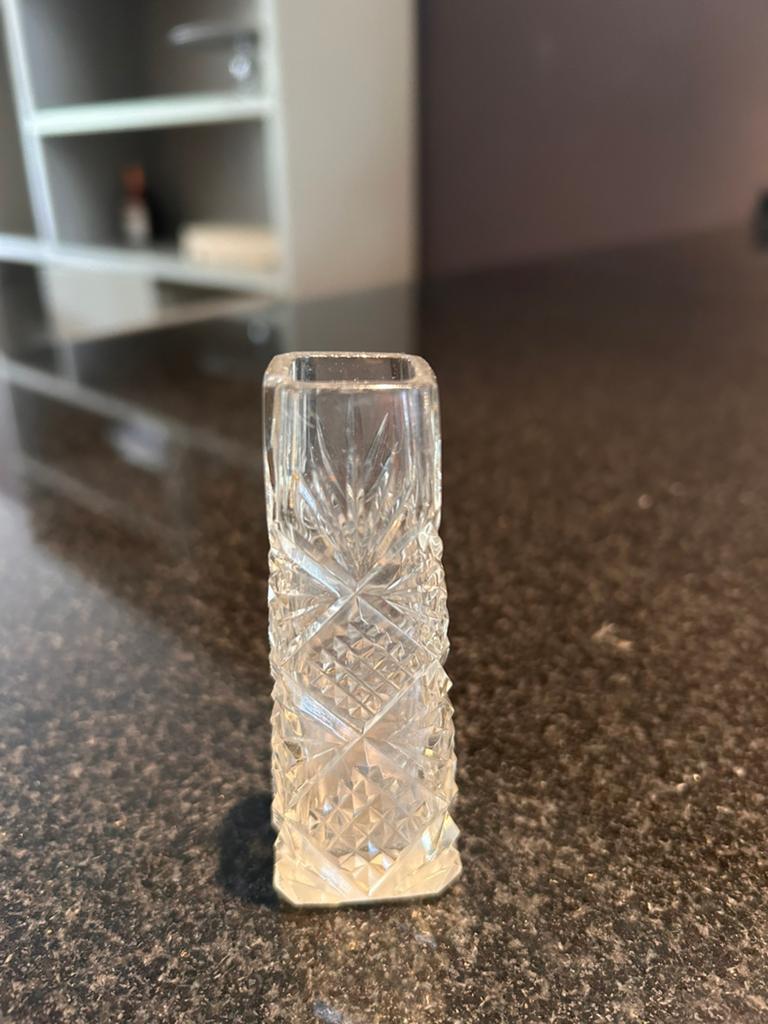 Antiek geslepen vaasje 9cm, Antiek en Kunst, Ophalen