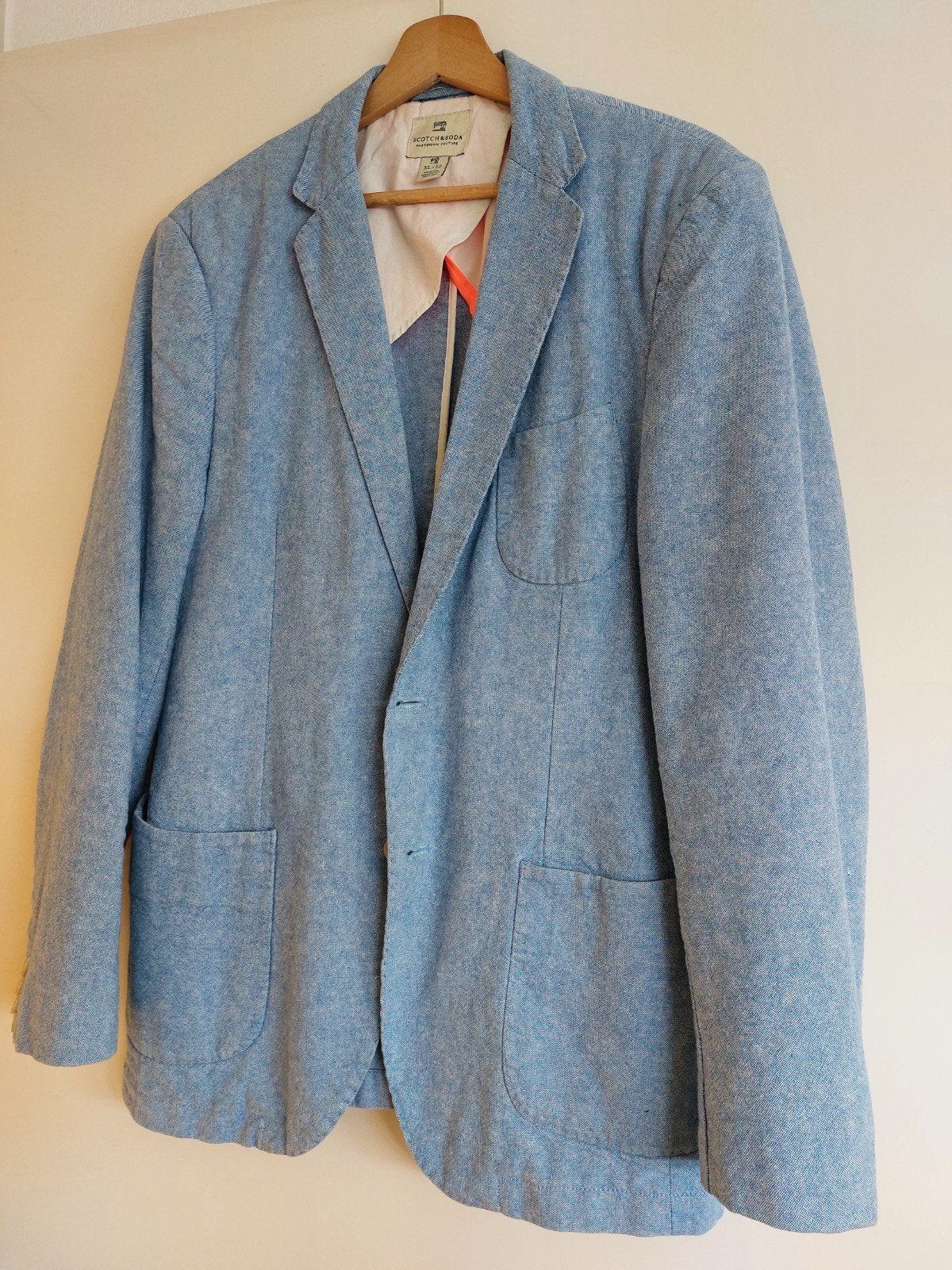 Colbert van Scotch & Soda - Lichtblauw, Maat 52/54 (L), Blauw, Ophalen of Verzenden, Gedragen