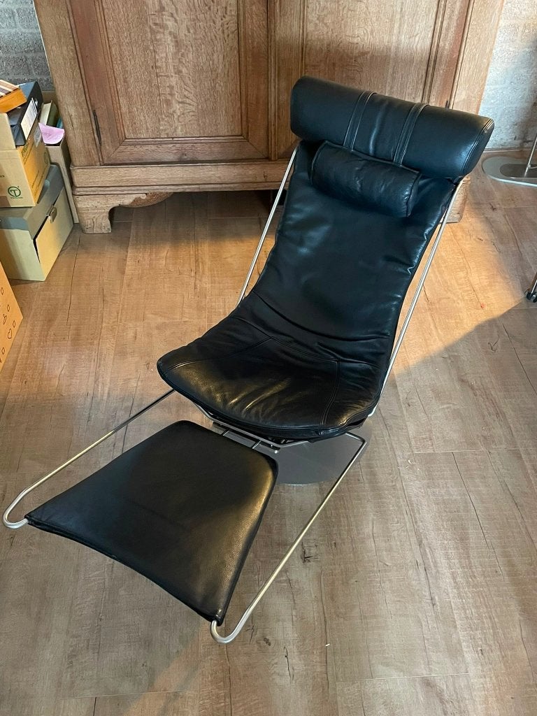 Fauteuil, Stouby Interdane, Oluf Lund, Ophalen, Zo goed als nieuw, Leer, 50 tot 75 cm