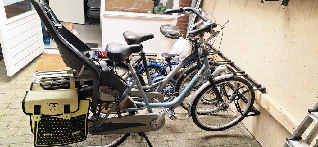 Gazelle Moederfiets met kinderzitje en fietstassen, Ophalen, Gebruikt, Dubbele standaard, Gazelle