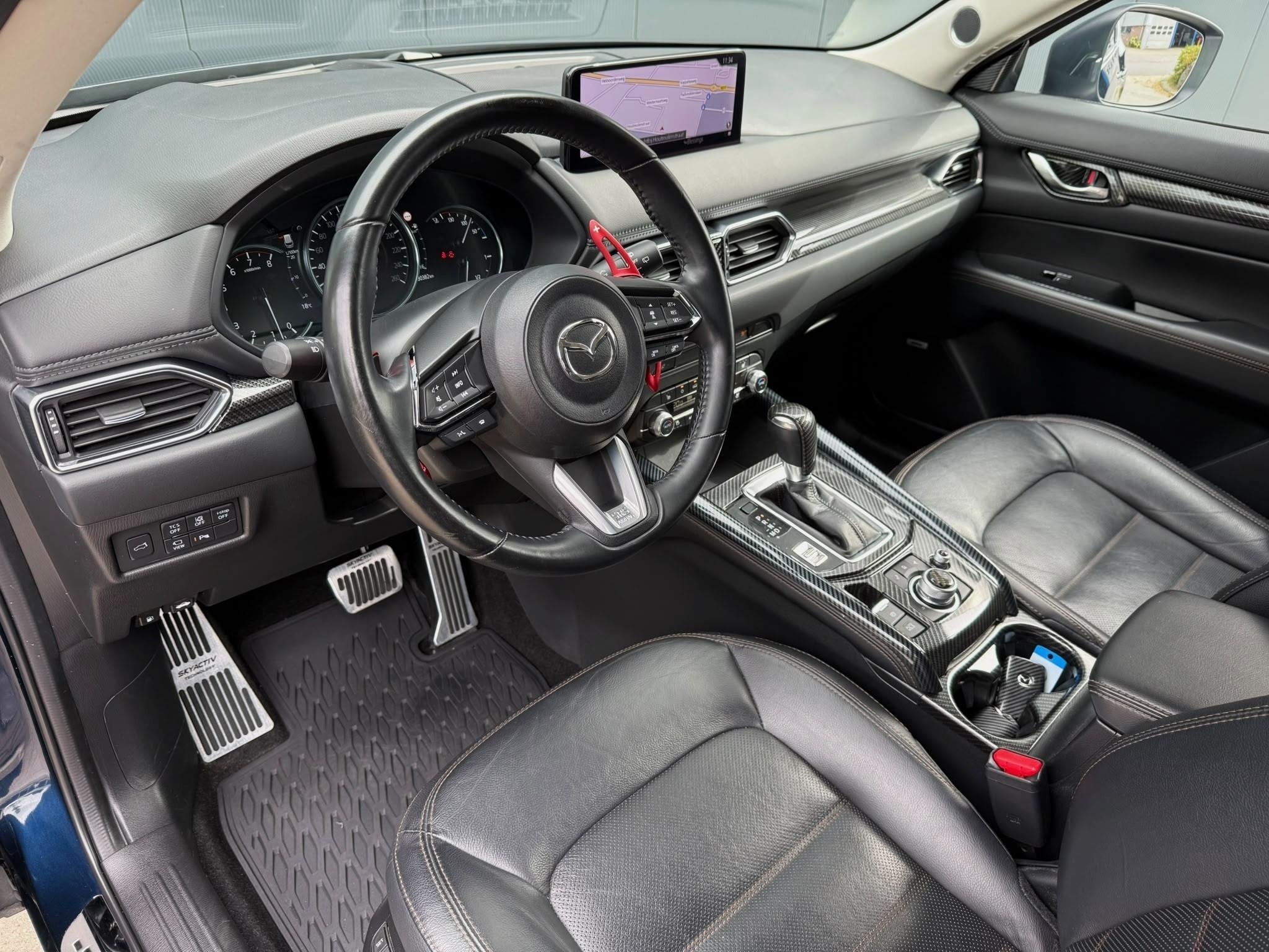 Mazda CX-5 2.5 SkyActiv-G 194 Luxury memory tr.hk 360 cam, Gebruikt, 4 cilinders, Blauw, 1498 kg